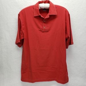 Tiger Woods Nike Golf Dri-fit Red Medium Short Sleeve Polo Shirt